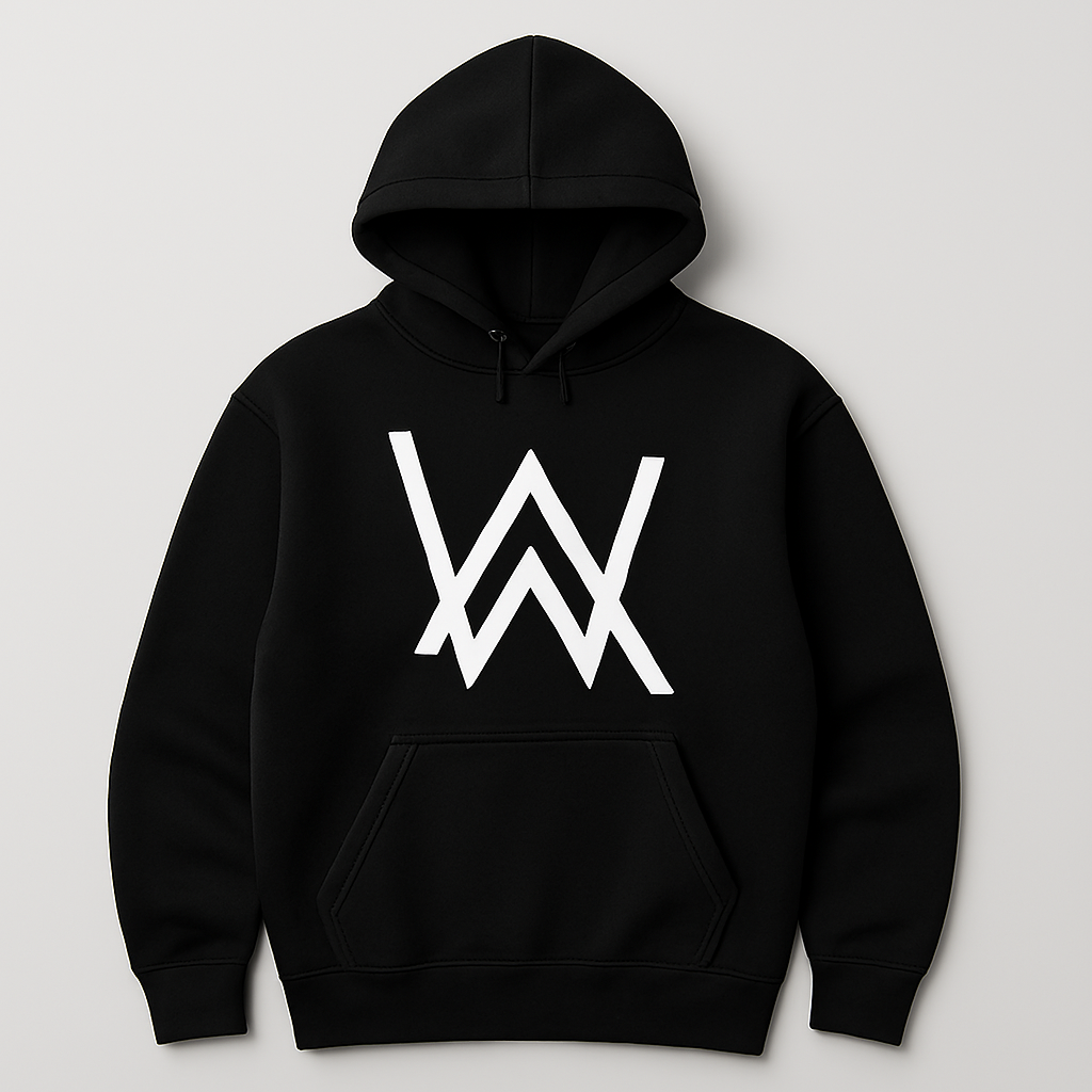 New Summer Collection Full Black Hoodie with WA Print for Men and Boys – Comfortable, Fashionable &amp; Casual Wear