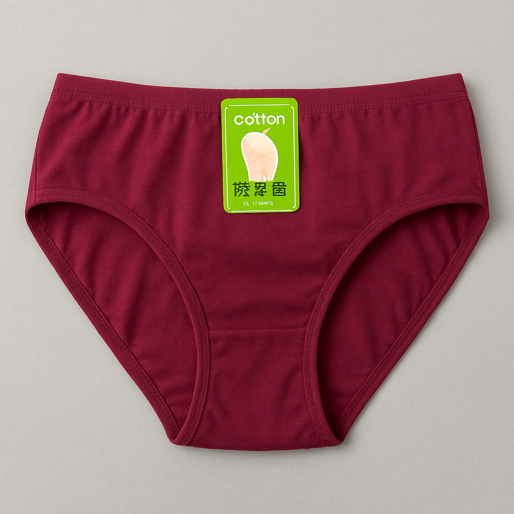 Jersey Plain Panty for Women – Soft, Lightweight &amp; Comfortable Everyday Underwear, Breathable Jersey Fabric in Maroon