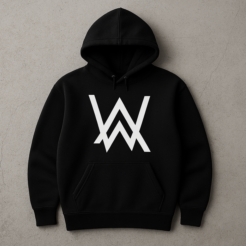 New Summer Collection Full Black Hoodie with WA Print for Men and Boys – Comfortable, Fashionable &amp; Casual Wear