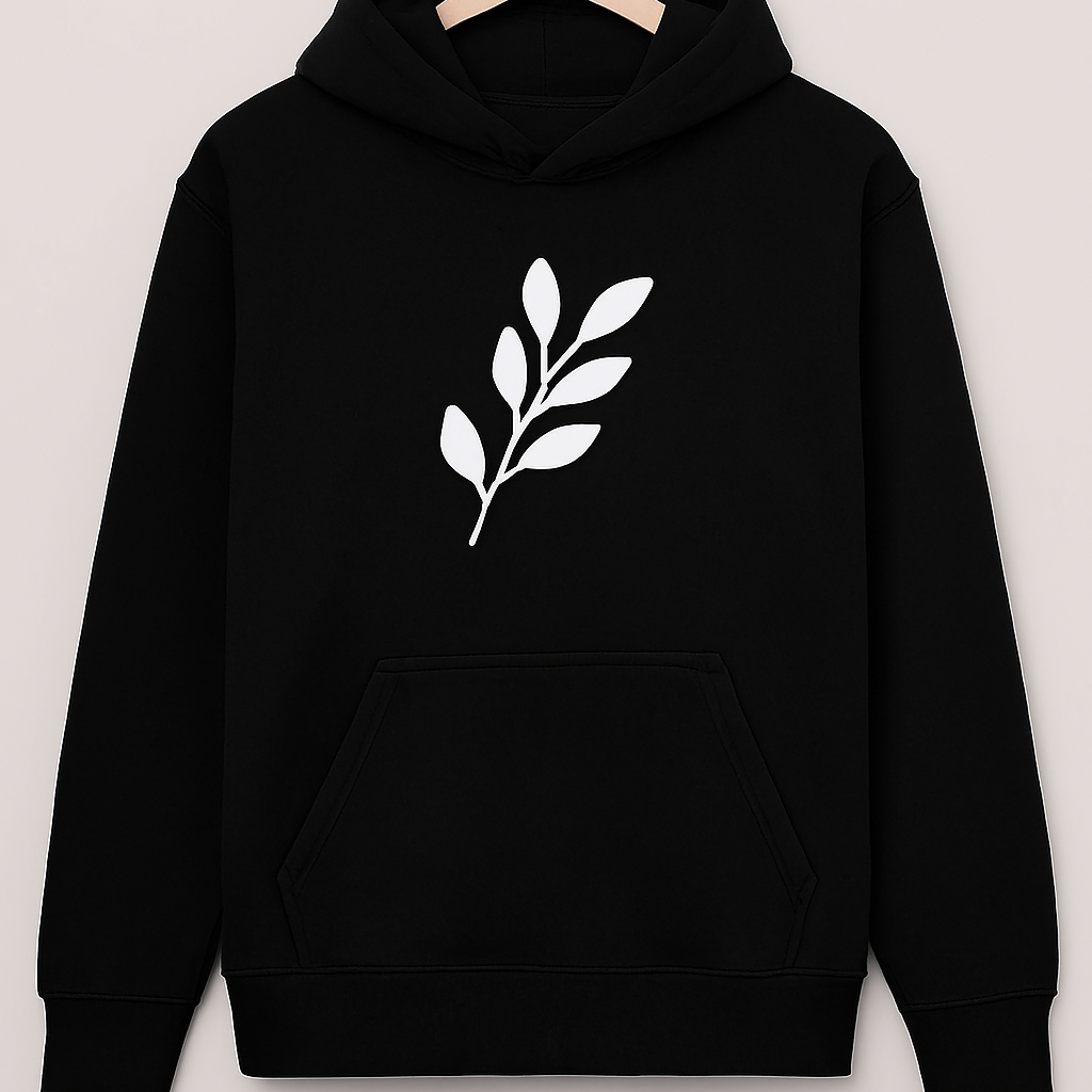 Comfortable Printed Black Hoodie for Men – Premium Fabric &amp; Fit