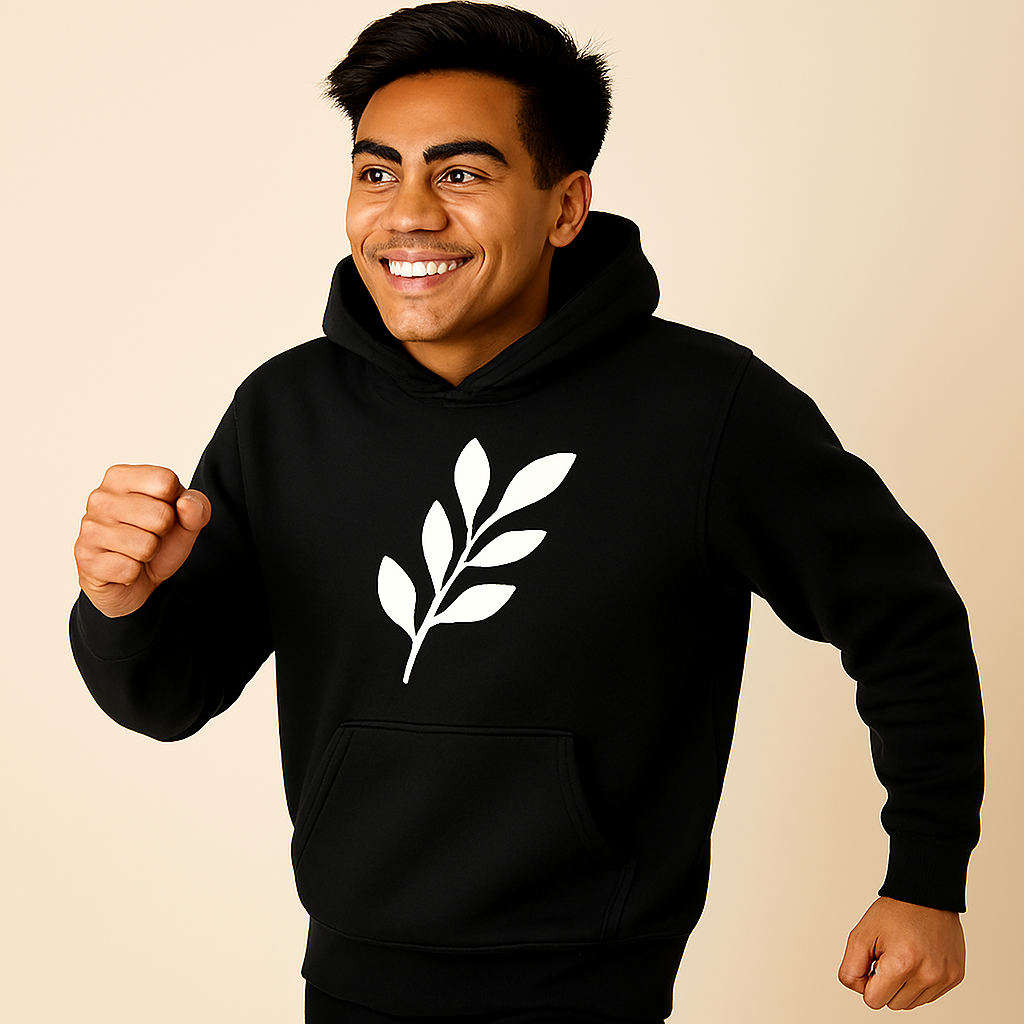 Comfortable Printed Black Hoodie for Men – Premium Fabric &amp; Fit