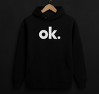 New Summer Collection Full Black Hoodie with OK Print for Men and Boys – Comfortable, Stylish &amp; Casual Wear