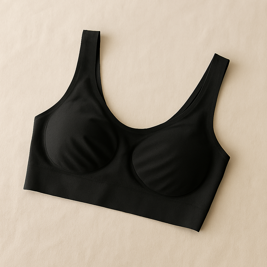 Ladies Air Bra – Soft Jersey Fabric, Plain Non-Padded Design, Comfortable &amp; Lightweight Everyday Wear Lingerie in Black Color (Stretchable Size)