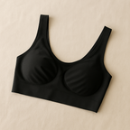 Ladies Air Bra – Soft Jersey Fabric, Plain Non-Padded Design, Comfortable &amp; Lightweight Everyday Wear Lingerie in Black Color (Stretchable Size)