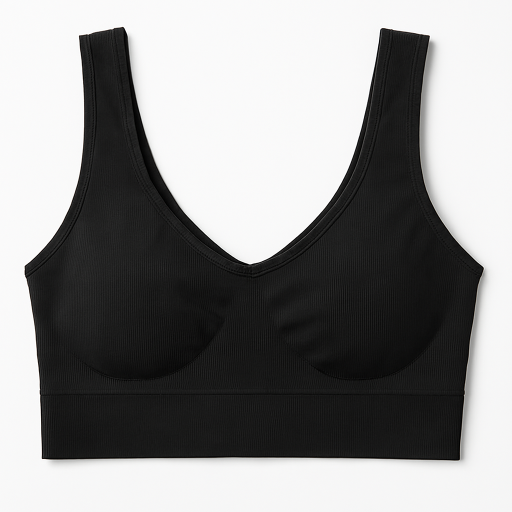 Ladies Air Bra – Soft Jersey Fabric, Plain Non-Padded Design, Comfortable &amp; Lightweight Everyday Wear Lingerie in Black Color (Stretchable Size)