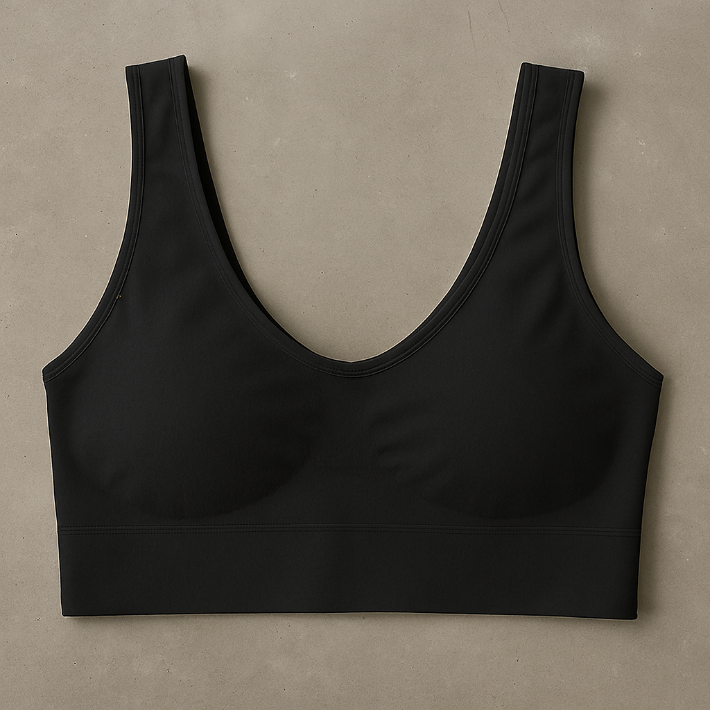 Ladies Air Bra – Soft Jersey Fabric, Plain Non-Padded Design, Comfortable &amp; Lightweight Everyday Wear Lingerie in Black Color (Stretchable Size)