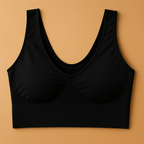 Ladies Air Bra – Soft Jersey Fabric, Plain Non-Padded Design, Comfortable &amp; Lightweight Everyday Wear Lingerie in Black Color (Stretchable Size)
