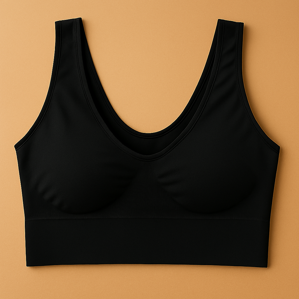 Ladies Air Bra – Soft Jersey Fabric, Plain Non-Padded Design, Comfortable &amp; Lightweight Everyday Wear Lingerie in Black Color (Stretchable Size)
