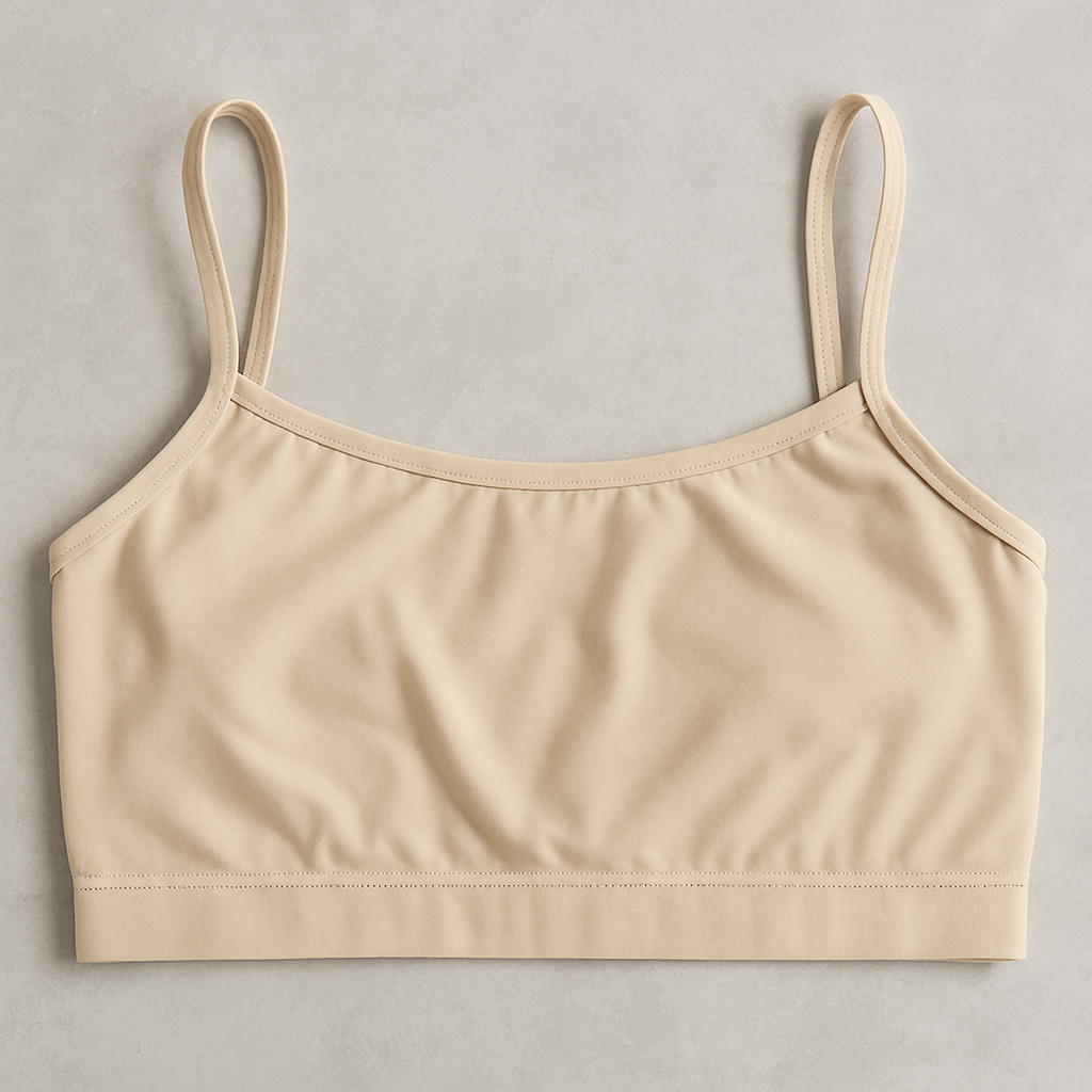 Teenagers’ Malai Non-Padded Bra – Soft, Lightweight &amp; Comfortable Everyday Wear Lingerie, Plain Design in Beige, Sizes 28, 30, 32