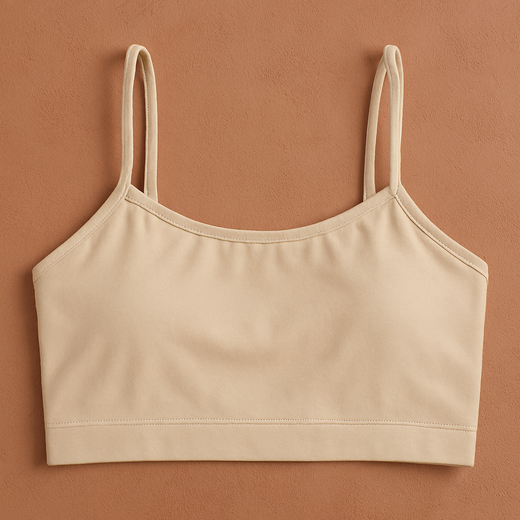 Teenagers’ Malai Non-Padded Bra – Soft, Lightweight &amp; Comfortable Everyday Wear Lingerie, Plain Design in Beige, Sizes 28, 30, 32