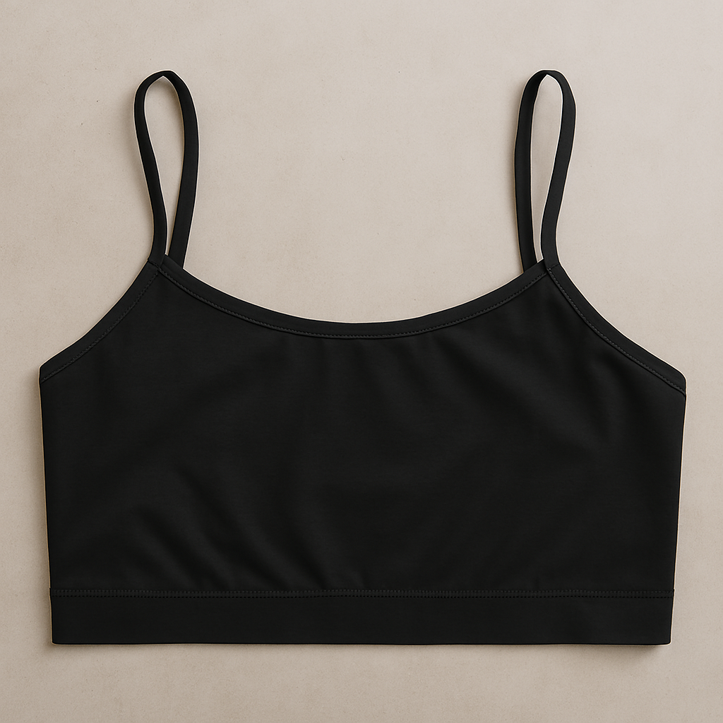 Teenagers’ Malai Non-Padded Bra – Soft, Lightweight &amp; Comfortable Everyday Wear Lingerie, Plain Design in Black, Sizes 28, 30, 32