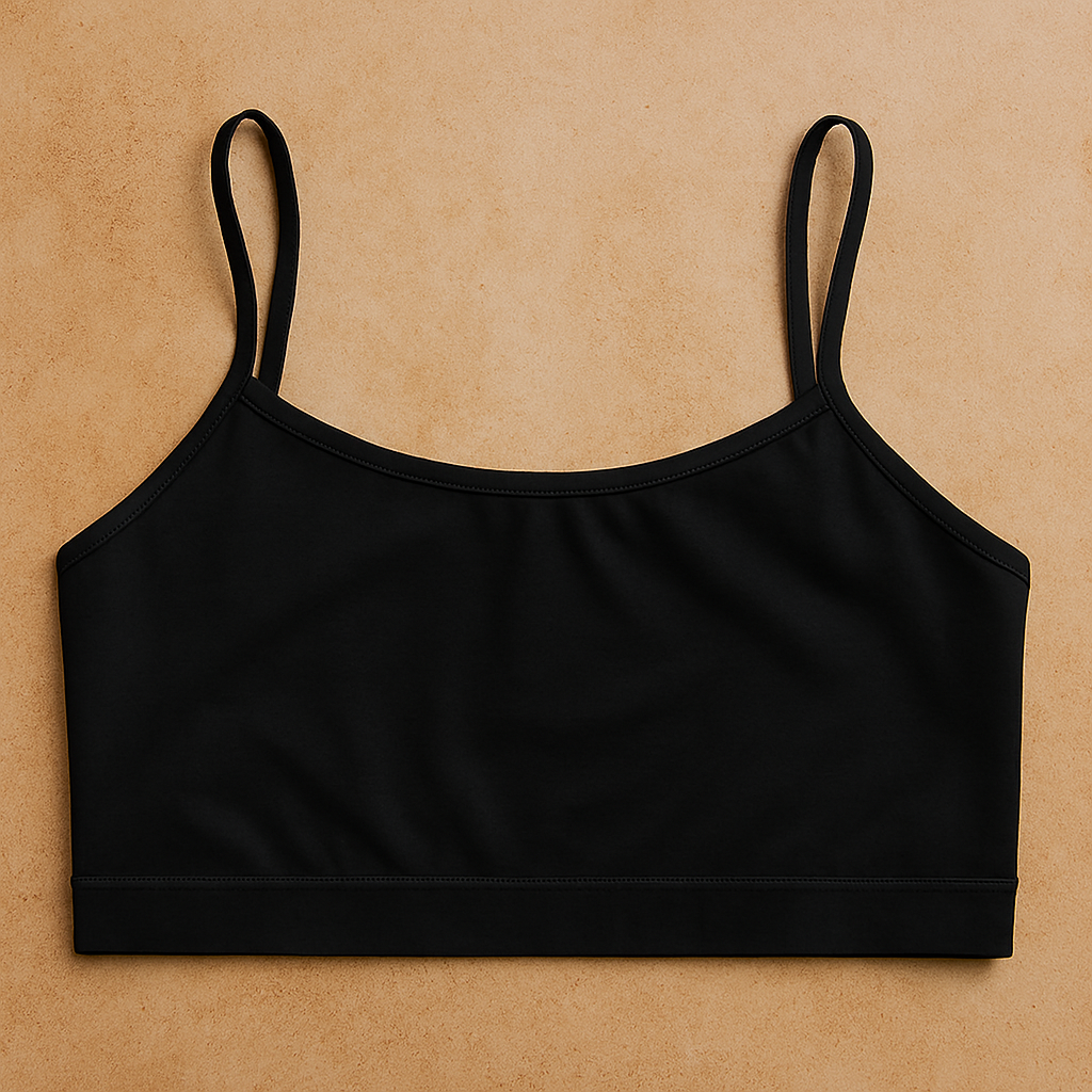 Teenagers’ Malai Non-Padded Bra – Soft, Lightweight &amp; Comfortable Everyday Wear Lingerie, Plain Design in Black, Sizes 28, 30, 32