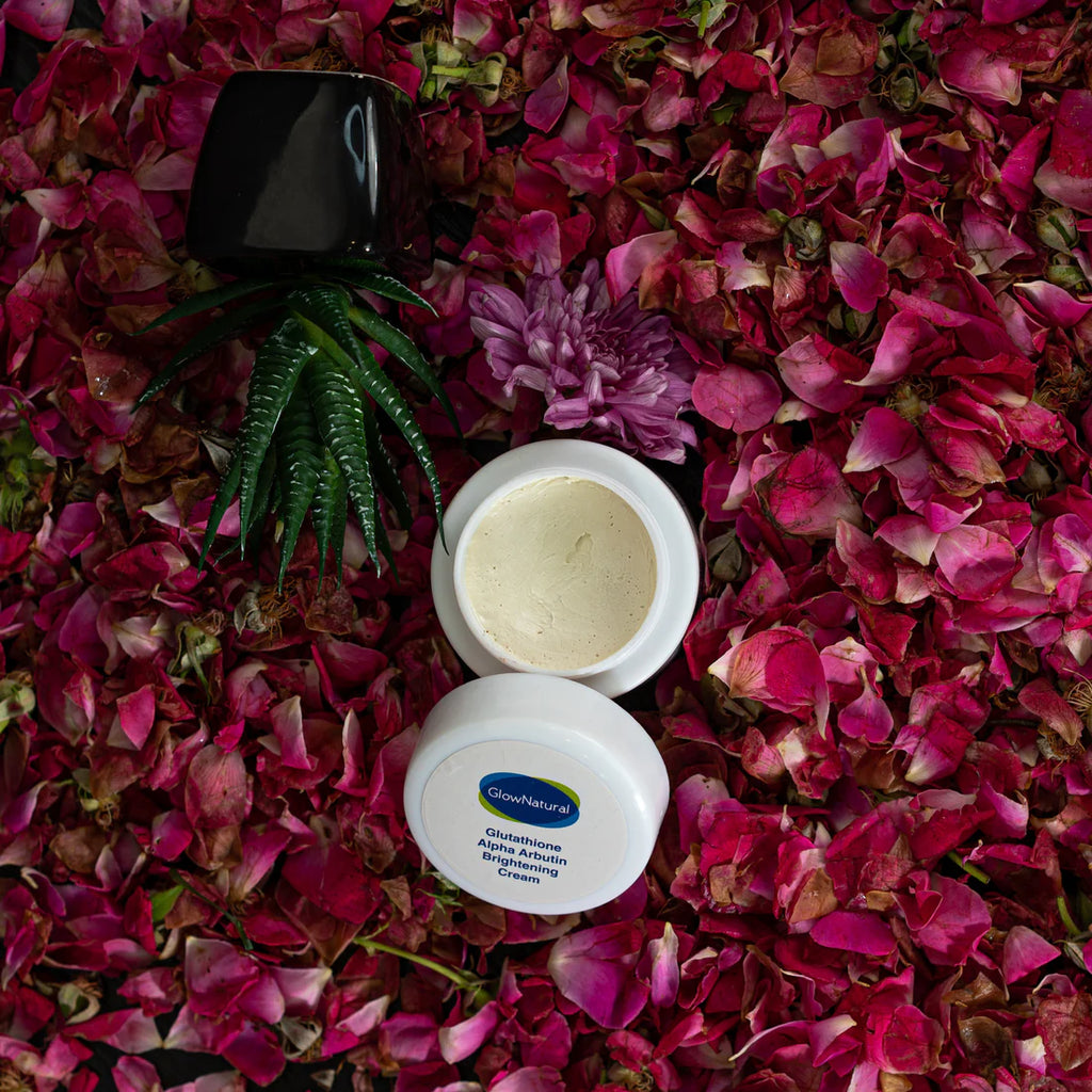 Glow Natural Glutathione and Alpha Arbutin Skin Brightening Cream – 50g – Advanced Formula for Even Skin Tone, Radiance, and Dark Spot Reduction