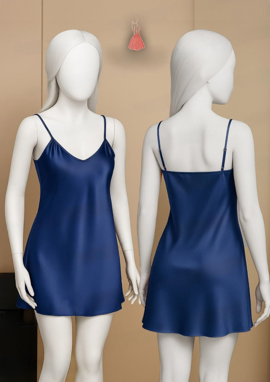 Satin Slip Dress – Sleeveless Camisole with Adjustable Thin Straps | Free Size