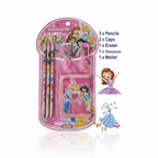 8 Pcs Disney Stationery Gift Set for Kids – Includes Pencils, Eraser, Sharpener, Pencil Caps &amp; Wallet (Random Character)