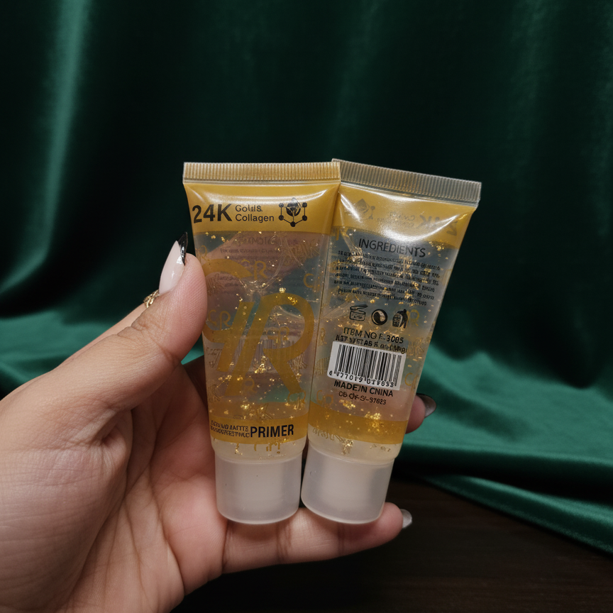 GR 24K Gold &amp; Collagen Primer – Radiance Boosting Liquid Makeup Base, Smooth Finish, Long-Lasting Hydration, 40ml