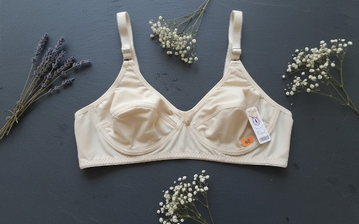 Jersey Soft Fabric Non-Padded Bra for Women – Plain Comfortable &amp; Lightweight Everyday Wear Lingerie in Beige, Available Sizes 32 to 42