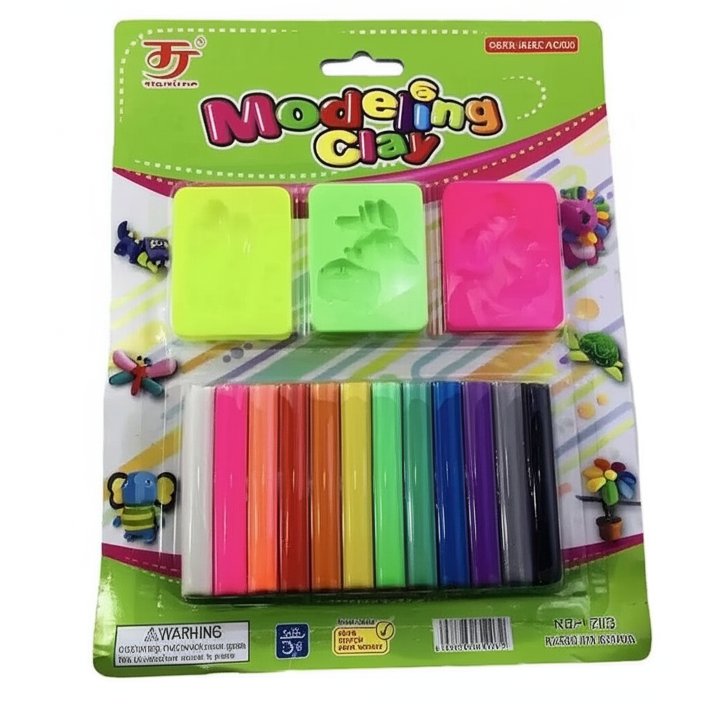 Modeling Clay Set for Kids and Adults – 12 Vibrant Colors – Soft, Non-Sticky, Non-Drying Clay for Creative Arts, Crafts, Sculpting, and Educational Play – Safe and Easy to Use (Random Color)