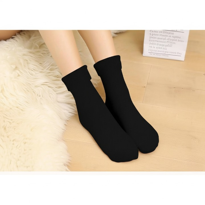 Women’s Woolen Quarter Socks – Pack of 2 , Soft &amp; Warm Winter Wear, Elegant Style, Flexible Size, Comfortable Daily Use, Available in Black &amp; Skin Colors (1 Pair)