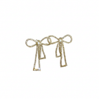 PQT-985 Touch Of Glamour To Your Look With These Bow Shape Zircon Korean Earrings – Color Golden