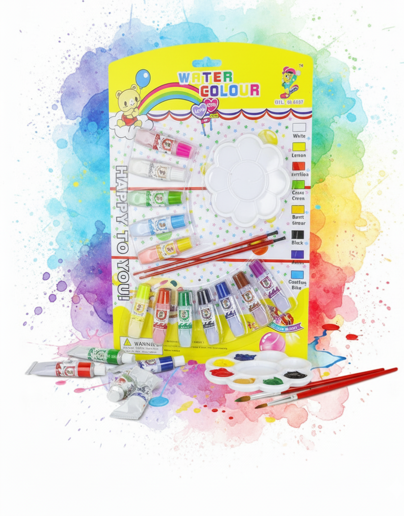Water Color Painting Set with Brushes and Palette – Vibrant Watercolor Paints, High-Quality Brushes, and Mixing Palette for Artists, Students, and Hobbyists