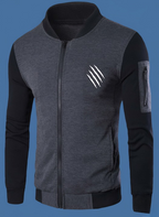 New Winter Collection Charcoal Grey Printed Zipper Jacket for Men &amp; Boys – Premium French Fleece, Smart Fit, Stylish &amp; Comfortable Winter Wear