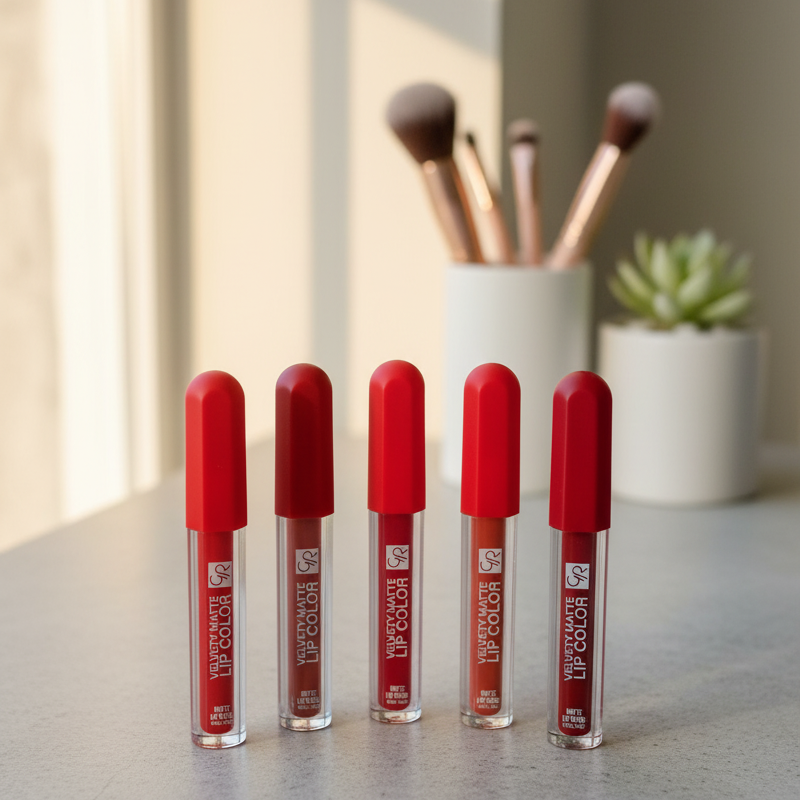 6 Pcs Lip Gloss Set – Liquid Formula with Shades of Red, Smooth Application, Long-Lasting Shine &amp; Moisture, Perfect for Everyday &amp; Party Makeup