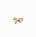 PJT-995 Bow Shape Zircon Pearl Earrings for Women – Korean Style Jewelry with Sparkling Zircon &amp; Classic Pearl Center | Available in Golden &amp; Silver | Perfect Gift for Parties, Weddings &amp; Everyday Fashion