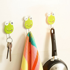 Pack Of 3 Self Adhesive Wall Hooks – Waterproof Cartoon Sticky homes for Home &amp; Kitchen | Heavy Duty Multipurpose Storage Hooks | Easy No-Drill Installation | Strong Adhesive for Glass, Wood, Plastic, Stainless Steel | (Random Color)