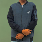 New Winter Collection Charcoal Grey Printed Zipper Jacket for Men &amp; Boys – Premium French Fleece, Smart Fit, Stylish &amp; Comfortable Winter Wear