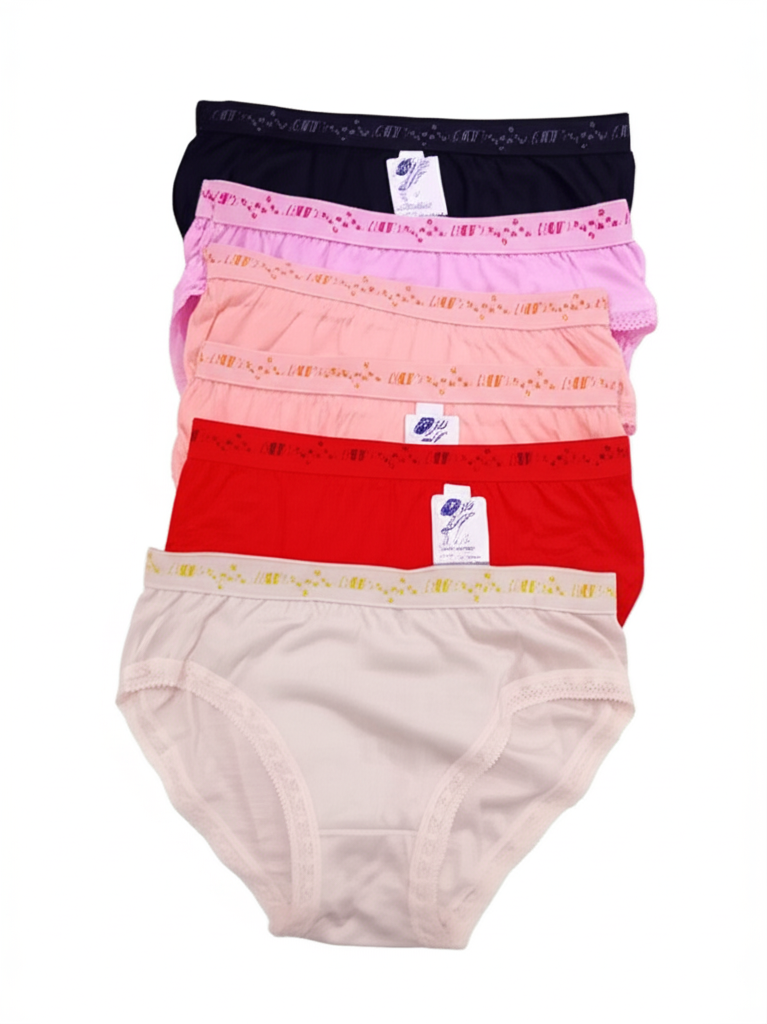 Pack of 3 Women’s Underwear – Comfortable Lycra Banyan Fabric Panties for Everyday Wear, Available in Sizes S, M, and L – Soft, Stretchable, and Breathable Innerwear (Random Color)