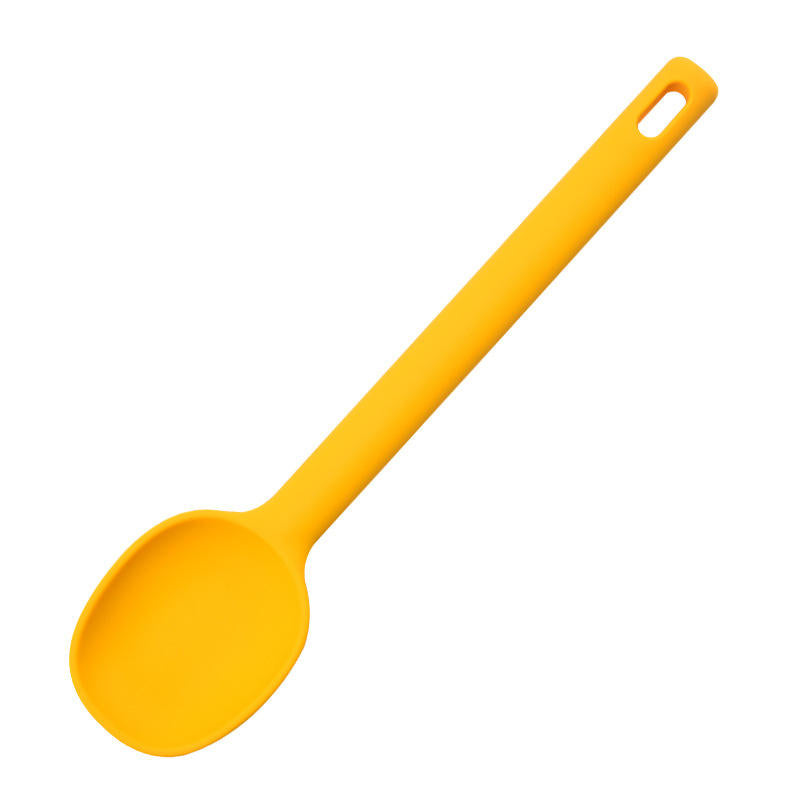 1 Piece Serving Spoon Long Handle Silicone Stirring Spoon High Temperature Resistant Anti-scald Soup Spoon Large Size Seasoning Spoon Ice Cream Serving Spoon - Long Handle Silicone Stirring Spoon ( Random Color )