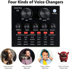 Podcast Mic Set With Live Sound Card,condenser Microphone With Rechargeable 12 Kinds Of Auxiliary Background For Karaoke Singing, Youtube Recording