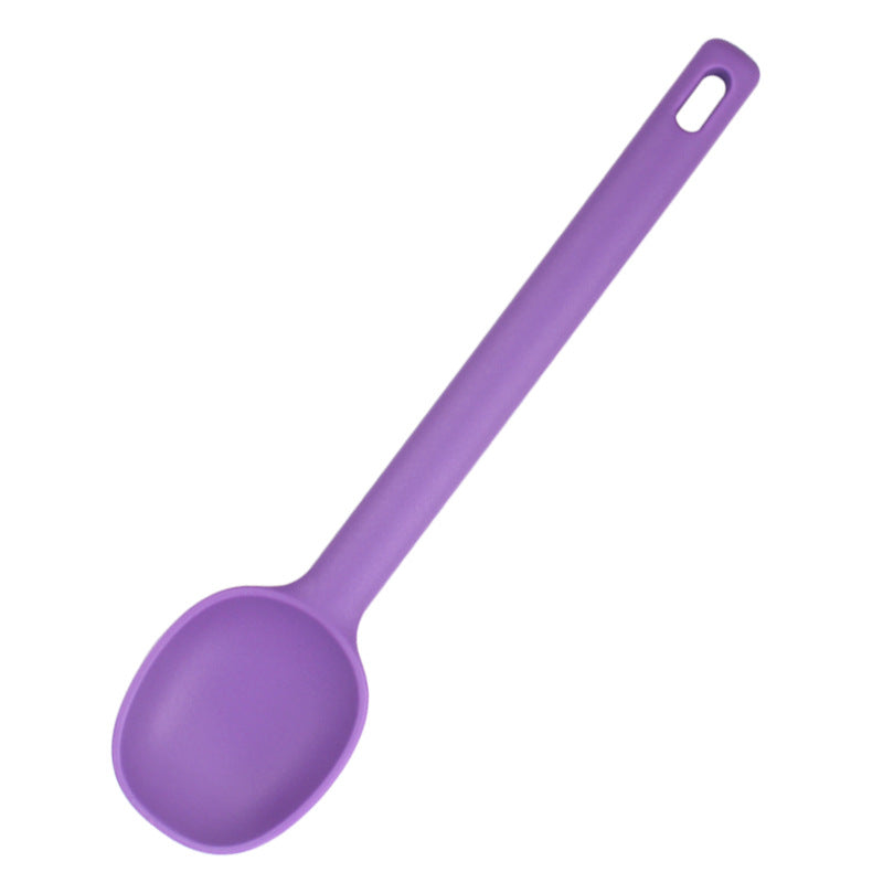1 Piece Serving Spoon Long Handle Silicone Stirring Spoon High Temperature Resistant Anti-scald Soup Spoon Large Size Seasoning Spoon Ice Cream Serving Spoon - Long Handle Silicone Stirring Spoon ( Random Color )