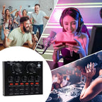 V8 Bm-800 Podcast Mic Set With Live Sound Card,Condenser Microphone With Rechargeable 12 Kinds Of Auxiliary Background For Karaoke Singing, Youtube Recording Mic