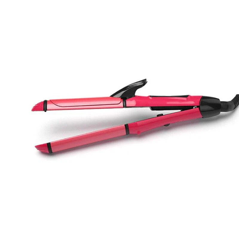 2-in-1 Nova Hair Straightener and Curler – Dual-Use Styling Tool with Quick Heat-Up Technology, Ceramic Plates for Smooth Straightening &amp; Effortless Curls Model-NH-2009 – Portable, Lightweight, Ideal for Home or Travel Use