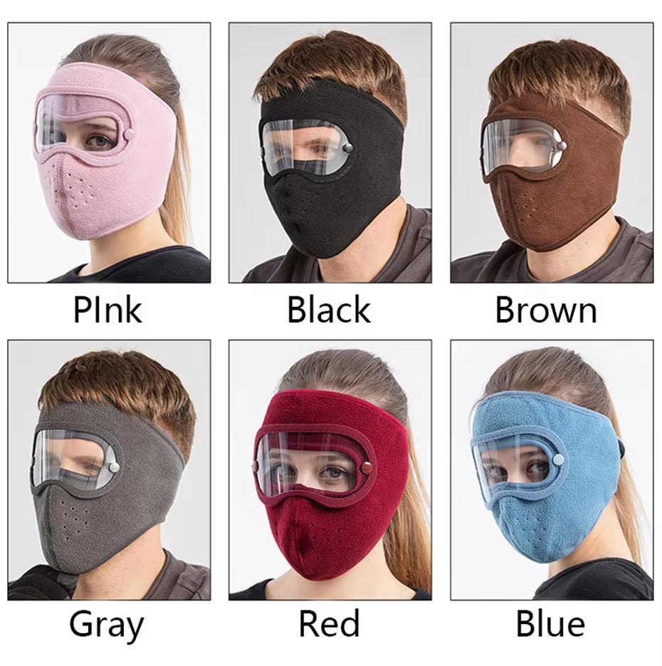 Windproof Anti Dust Full Face Masks Cycling Ski Breathable Masks Eye HD Anti Fog Goggles Hood Cover Winter Warm Hat Caps