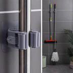1 Pc Mop And Broom Self Adhesive Holder Wall Mount Magic Hanger Organizer Cleaning Tools Storage Mop Rack (random Color)