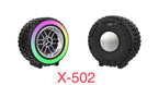 X-502 RGB Wheel-Shaped Wireless Speaker with Subwoofer Portable USB/BT Card Playback for Parties Computer Use