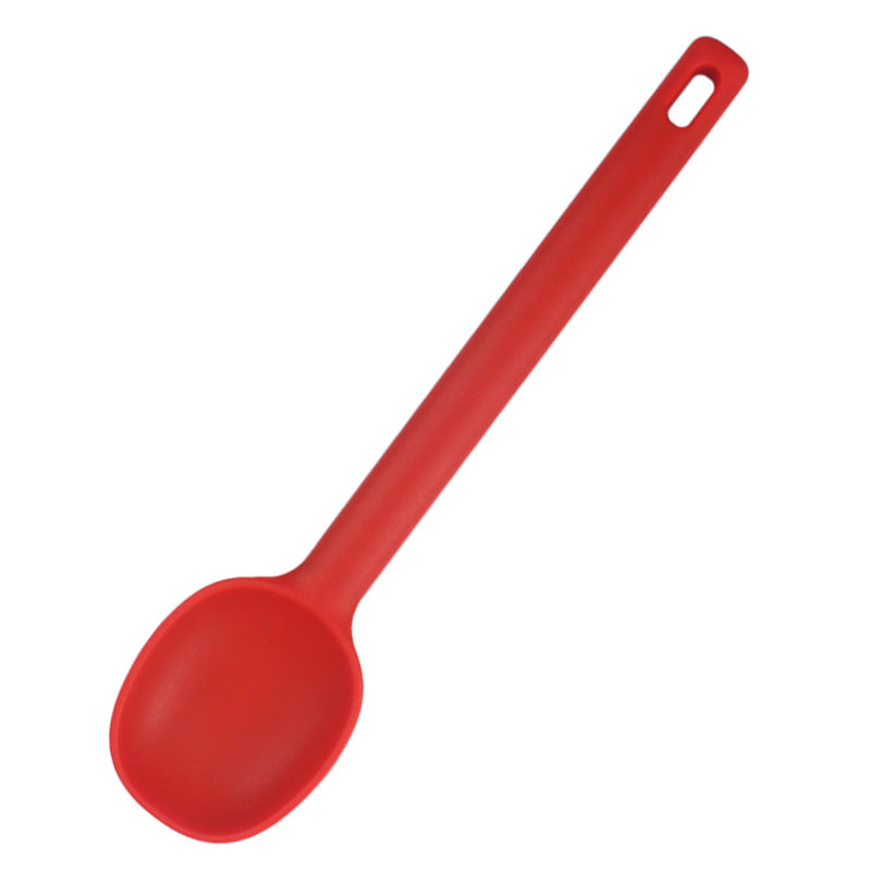 1 Piece Serving Spoon Long Handle Silicone Stirring Spoon High Temperature Resistant Anti-scald Soup Spoon Large Size Seasoning Spoon Ice Cream Serving Spoon - Long Handle Silicone Stirring Spoon ( Random Color )