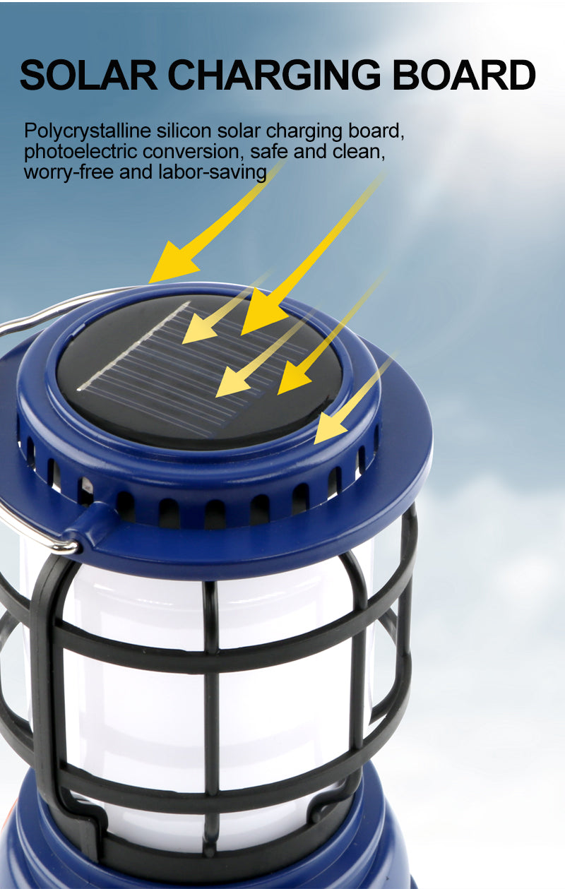 Handle LED Camping Lantern Rechargeable Tent lamp solar powered camping lamp for outdoor(random color)