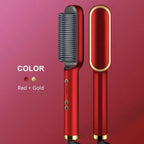 HQT-909B Hair Straightener Ceramic Heated Hair Brush | brush straightener | Ceramic Heated Hair | Hair styling | Hair Beauty Tool | Straight , curl different styling hair Ceramic Brush With Out Box (random color )