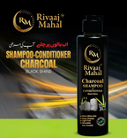 Rivaaj Mahal Charcoal Shampoo + Conditioner – Black Shine Formula for Deep Clean &amp; Smooth Finish 200ml