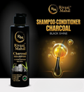 Rivaaj Mahal Charcoal Shampoo + Conditioner – Black Shine Formula for Deep Clean &amp; Smooth Finish 200ml