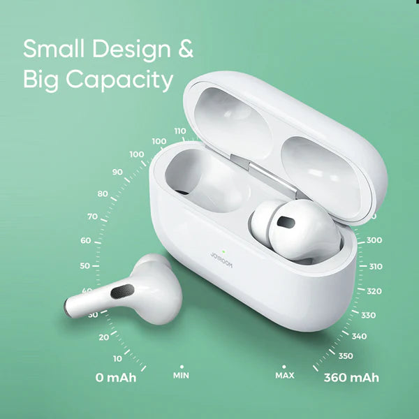 3.1 JOYROOM TWS Active Noise Cancelling ANC Earbuds With Premium Case - White Earbuds Joyroom