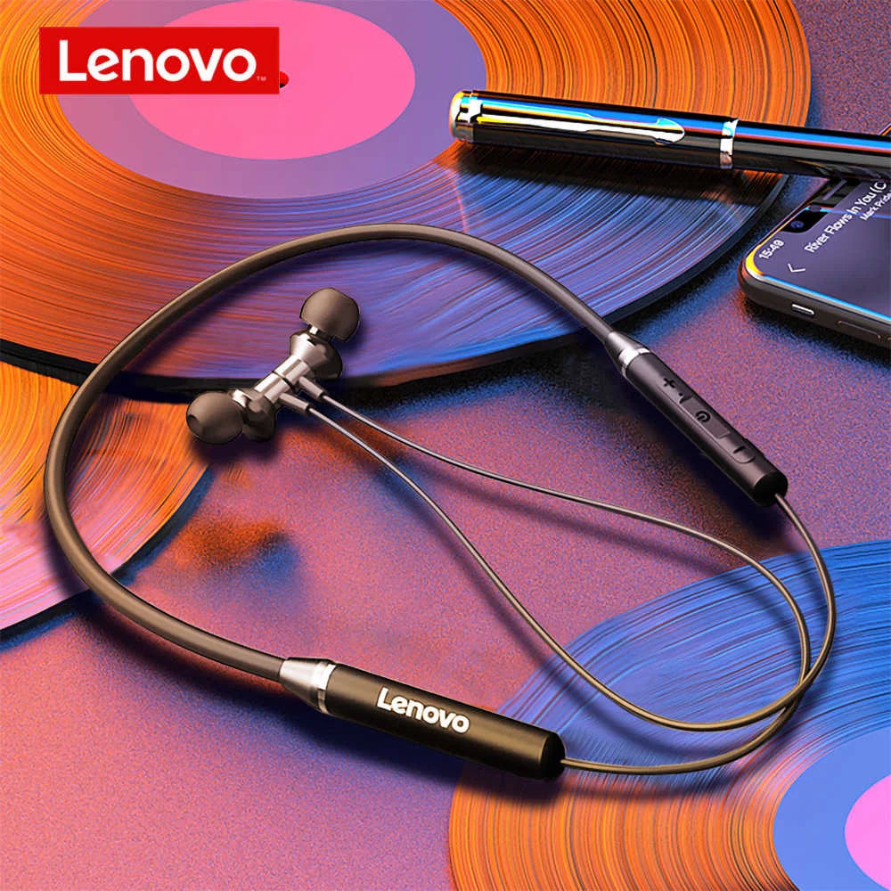 Lenovo He05 Neckband Headphone - Black (Original)