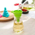 Pack of 3 Silicone Oil Funnel, Kitchen Liquid Oil Dispensing Tool (random color)