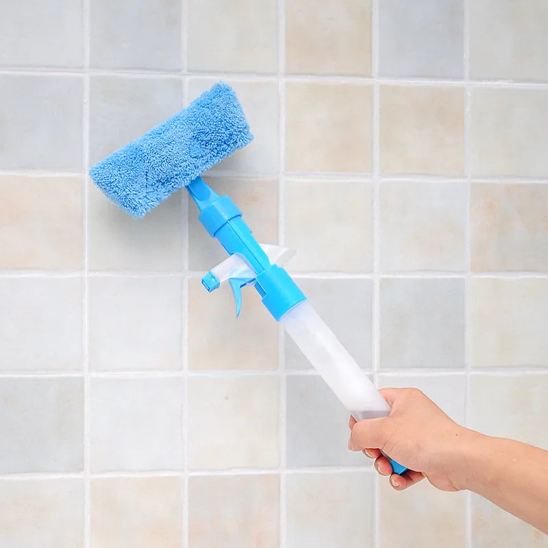 3 in 1 Fiber Wiper Sprayer  Wash, Wipe and Soak | Window Squeegee Kit, Cleaning Tool with Detachable Microfiber Cloth Rubber Scraper &amp; Sprayer, Portable Window Cleaner Combo for Car, (Random color)