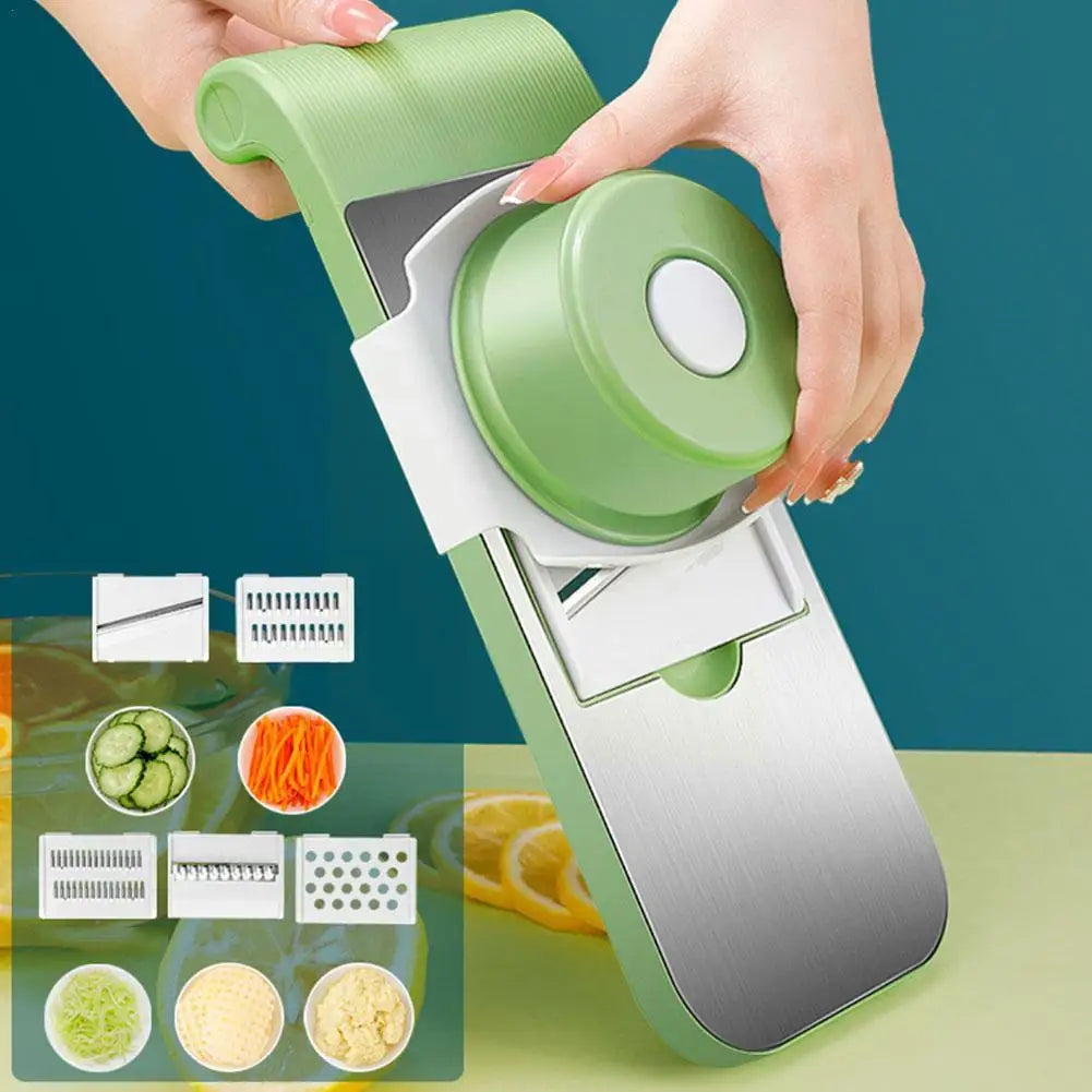 5 in 1 Vegetable Cutter Stainless Steel Multifunctional Grater For Vegetables Slicers Shredders Peeler (random color)