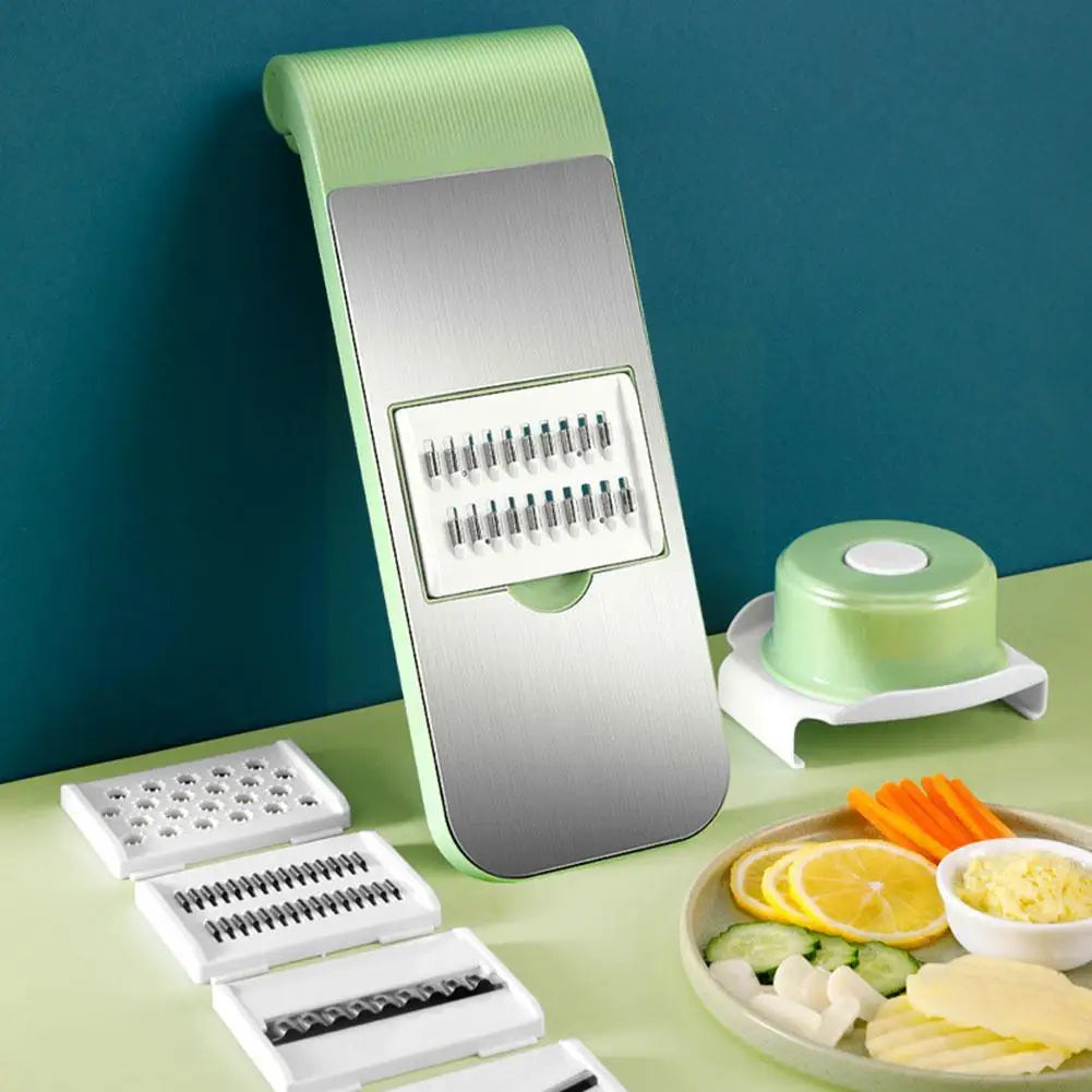5 in 1 Vegetable Cutter Stainless Steel Multifunctional Grater For Vegetables Slicers Shredders Peeler (random color)